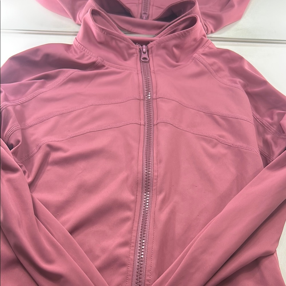 Pink Varsity Jacket with Hood and Zipper never worn
